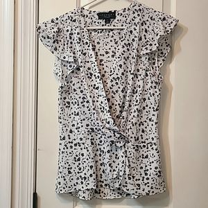 Laundry black and white flower top M